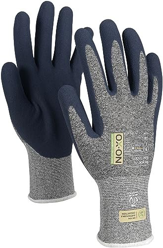 OX-ON RECYCLE BASIC 16001 Arbeitshandschuhe Gr.9 I 12 Paar Schutzhandschuhe aus recyceltem Polyester mit Latexbeschichtung I Graue Montagehandschuhe mit gutem Tastempfinden I EN Zertifizierung