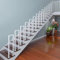 T-ZBDZ Ringhiera per Scale Interne a u, Corrimano per Scale Interne, Ringhiera a forma di u in Ferro, Parapetto Scala Esterni, per Corridoio Ingresso Terrazza, Bianco, 110cm)