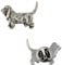 Art-Dog Unikate Silber Hund Anstecknadel - Versilbert Handmade - Broschen Frauen - Lustige Pins - Silber Brosche Schmuck - Basset Hound I – 2x2,6x5cm