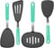 4 Pack Silicone Spatulas for Non Stick Frying Pan, GEEKHOM Kitchen Cooking Utensils Set 600F Heat Resistant Spatula Turner Extra Large Flexible, Spatula Flipper for Pancake, Eggs, Fish, Omelet, Green