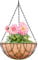 Pflanzkorb für den Außenbereich, dekorativ, rund, Draht-Pflanzenhalter mit Kette, dekorative Körbe, Pflanzkorbaufhänger für Pflanzen, Outdoor, Garten, Zuhause, 26 x 21 cm,