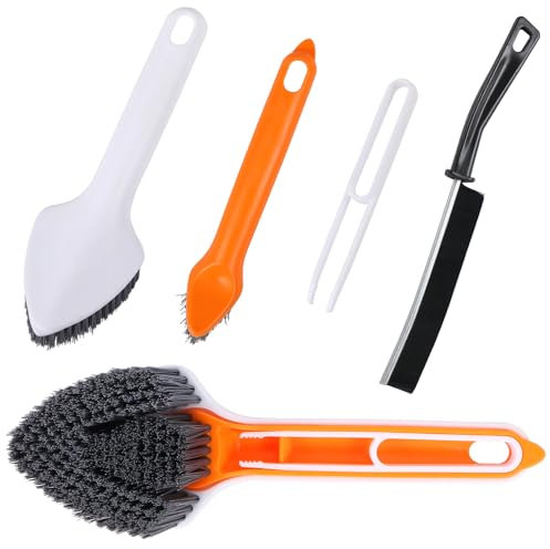 LALASTYLE 4PCS Cleaning Brush, 3 in 1 Multifunctional Cleaning Brush, Scrubbing Brush, Slot Brush, Shower Cleaning Brush, Groove Cleaning Tool Brush for Kitchen Shower Floor Bathroom