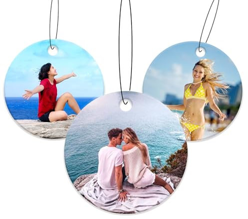 Duft Auto Personalisiert mit Text und Foto Auto Parfüm Lustig Selbst Gestalten Auto Deko Personalisierter Lufterfrischer für Auto, Zuhause, Geschenk,Familie (Runde)