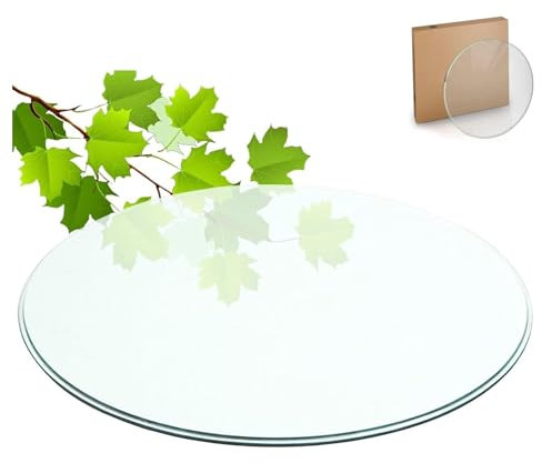Dessus de table rond en verre trempé pour table basse de jardin ou d'extérieur, 40 cm