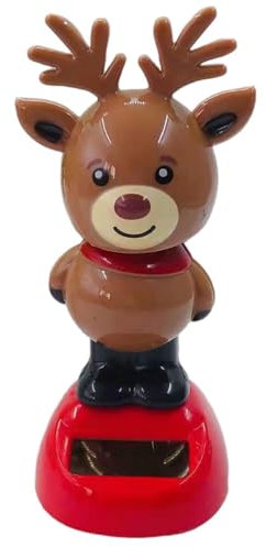 Penlimly Solar Wackelfigur Solarbetriebene Elch, Tanzfigur Solar, Solar Tanzende Elch Spielzeug für Auto Armaturenbrett Haus Büro Schreibtisch Dekoration, Kinderspielzeug Geschenk für Fahrer Kinder