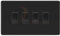 BG Screwless Matt Black 4 Gang Custom Appliance Grid Switch Panel Kitchen