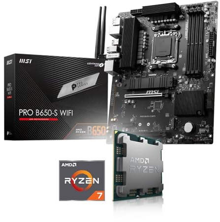 Upgrade Kit Bundle Ryzen 7 7800X3D, placa base WiFi MSI PRO B650S, 8 GB DDR5, be Quiet! Dark Rock 5 (montado incl. Actualización de BIOS + control de funciones)