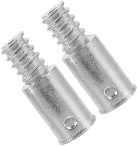 Amosfun Stainless Steel Broom Handle End Replacement, 2pcs Tip for Extension Pole Adapter, Broom Connector with Threaded Tips Accessory