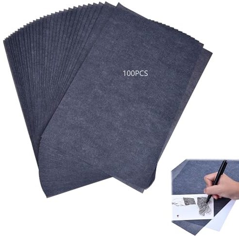 100 Carbon Paper, Carbon Paper, Carbon Paper Transfer Paper for Drawing, Splash, Canvas, Wood and Other Artificial Surfaces