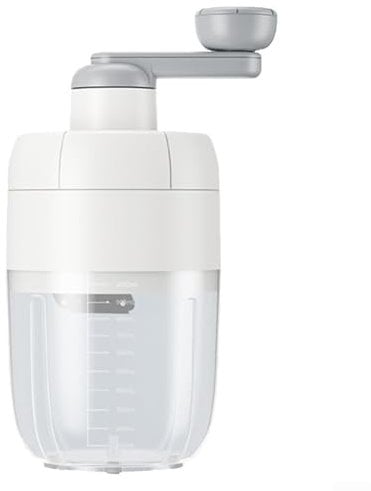 Manual Ice Crusher Slush Machine for Smoothies and Icy Drinks Stainless Steel Blade, Portable Design for Home and Office Use (white)