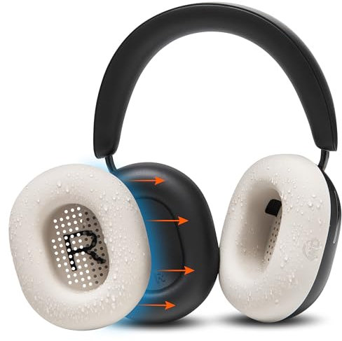 WC SweatZ Ace - Patented Earpad Sweat Covers for Sonos Ace Wireless Noise Cancelling Headphones by Wicked Cushions | Sweatproof & Easily Washable | Beige