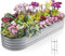 Warmiehomy 240x80x42cm Raised Garden Bed Kit, Metal Planter Box Outdoor with Reinforced Rods, Rounded Galvanised Bottomless Raised Beds for Vegetables, Garden, Flowers and Herbs, Silver