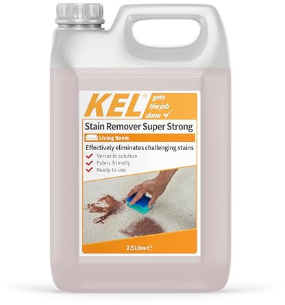 KEL - Stain Remover Spray Extra Strong, Carpet & Upholstery Cleaner, Removes Deely Ingrained Marks, Effective for Most Types of Fabrics - 2.5 Litre