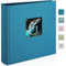1DOT2 Leinen Fotoalbum zum Selbstgestalten Groß Fotobuch zum Einkleben im Format 30x30.5 cm hat 120 (60Blatt) säurefreien schwarze Seiten (200g/m²),Pfauenblau