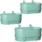 PALUPLUS 3 Fioriere in Metallo per Balcone di colore Verde Acqua, Misura 36x18x16 cm, Vaso per ringhiera con Ganci, Balconiera da Appendere a Finestre e Balconi -1201F-3,15