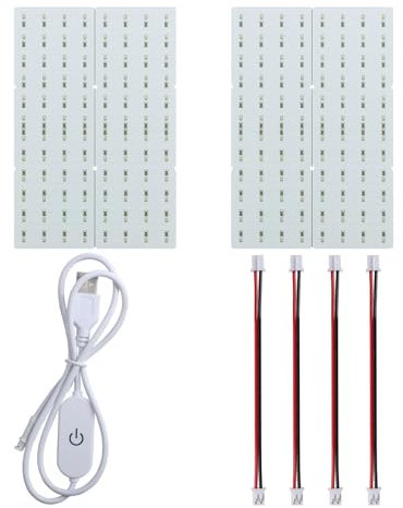 BCZAMD Accessoires d'imprimante 3D Lithophane LED rétroéclairage Board (4 pièces) : kit de remplacement de lumière PCB avec câble de connexion pour panneau d'éclairage transparent modèle photo