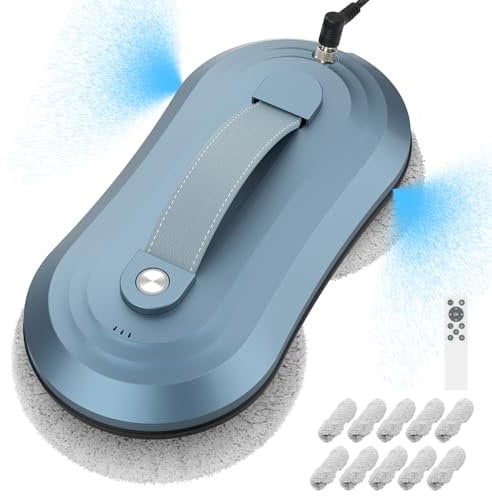 Advanced Window Cleaning Robot, 2800Pa Robot Window Cleaner with Smart Edge Detection, Remote Control, Versatile Automatic Cleaner for Outdoor/Indoor Glass, Mirrors, and Tiles