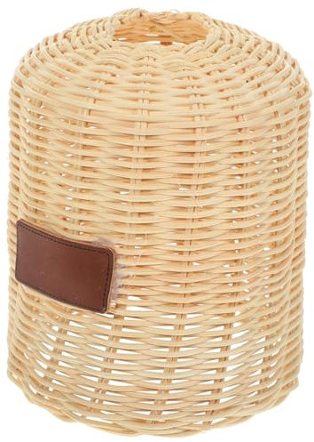 Warmhm Rattan Gas Cylinder Cover Outdoor Camping Protector Decorative Handmade Anti-Collision Small Size for Barbecue