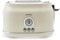 Karaca Retro 2 Slice Toaster Cream, 815w Cream – Stainless Steel Toaster with Adjustable Browning, Defrost, Reheat & Crumb Tray