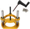 Luocute Adjustable Router Lift, 63.5-65mm Diameter Aluminum Under Table Base Clamping Lifting System with Stainless Steel Support Rod for Universal Trimming Machine Gold