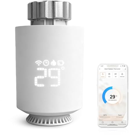 Flintronic Smart Radiator Thermostat, Smart Thermostat Radiator Valve with LED display, APP & Voice Control, Energy-Saving, Easy Installation, Works with Alexa and Google Home, ZigBee Gateway Required