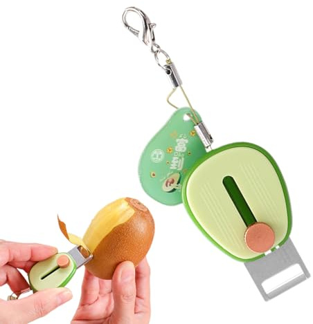 Gihioue Travel Fruit Peeler - Mini Kitchen Aid Camping Vegetable Peeler Portable Peeler Keyring - For Carrots Potatoes Zucchini Cucumbers Travelers Camping Hiking Picnic Outdoor