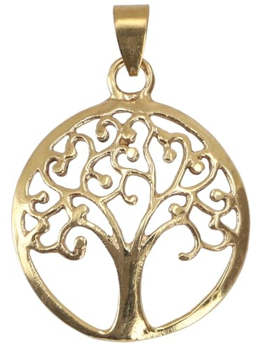 GURU SHOP Amulett `Baum des Lebens` Kettenanhänger aus Messing, /gold