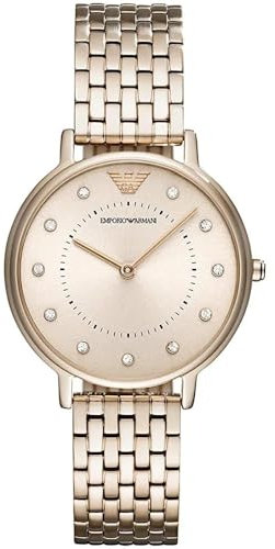 Emporio Armani Uhr für Damen , Zweizeiger Uhrwerk, 32mm Pink Edelstahlgehäuse mit Edelstahlarmband, AR11062