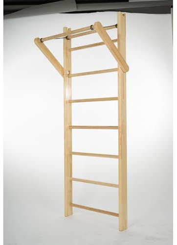 Sport-Thieme Sprossenwand | ausklappbar | 230x80 cm | Holz | Für Dehn- und Streckübungen | Rumpf- und Rückentraining | Hänge- und Schwingübungen | Inkl. Befestigungsmaterial