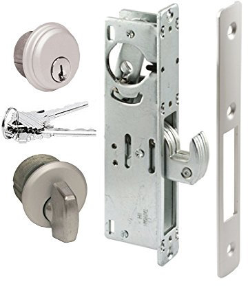 Pacific Doorware Storefront Door Mortise Lock Hook Deadbolt & Cylinder Combo, Adams Rite Cam (Aluminum, 1 1/8)