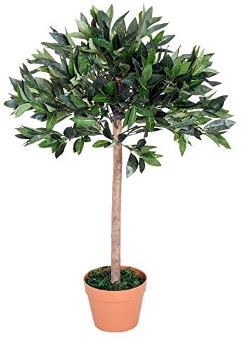 Outsunny 3ft Artificial Olive Tree Indoor Plant Greenery for Home Office Potted in An Orange Pot