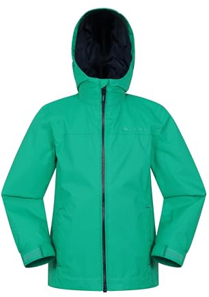 Mountain Warehouse Torrent Kids Waterproof Rain Jacket | Lightweight & Breathable Raincoat for Boys & Girls, Hooded & Taped Seams, 2 Pockets for Convenient Storage, For Wet Weather