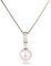 Schöner-SD Silberkette mit Anhänger Perle 10mm und Zirkonia 925 Silber rhodiniert hell-rosa