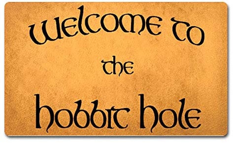 Welcome Funny Mat Rubber Back 30(L) x 18(W)Welcome To The Hobbit Hole The Lord Of The Ring Door Mats Funny Doormat for Entrance Way Novelty Mats for Front Door Mat No Slip Kitchen Rugs and Mats