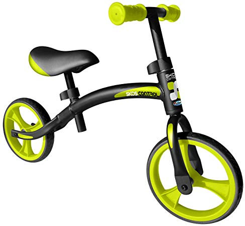 STAMP Unisex Jugend LAUFRAD-Black/Green-SKIDS Control Running Bike, Schwarz/Grün, nc
