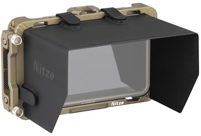 Nitze Kit de Jaula para Ninja/Ninja Ultra/Ninja V/Ninja V+/ Zato Connect/Shinobi Monitor con Abrazadera para Cable HDMI y Parasol de PU - JT-A05B