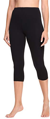 Ladeheid Leggings Damen 3/4 Baumwolle bequem und atmungsaktiv Capri Leggings Damen für Sommer LA40-132