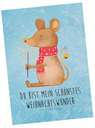 Mr. & Mrs. Panda Postkarte Maus Weihnachten - Geschenk, Nikolaus, Einladung Geburtstag, Weihnachtsmotiv, Weihnachtsdeko, Weihnachtsgruß,