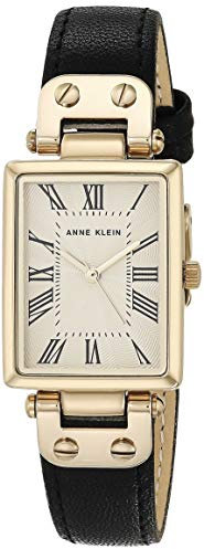 Anne Klein Women's Leather Strap Watch, AK/3752 Black