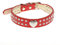 Szmyled Hundehalsband, Diamant-Halsband, verstellbar, weiches Leder und Brillanten, mit Strasssteinen, leichtes Halsband für kleine und mittelgroße Hunde (Größe M, Rot)