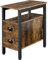 Yaheetech Sofa Side Table with 2 Drawer, Slim Bedside Table with Storage Cabinet for Bedroom/Living Room/Small Space, Vintage Style, 59.5x29.5x61cm, Rustic Brown