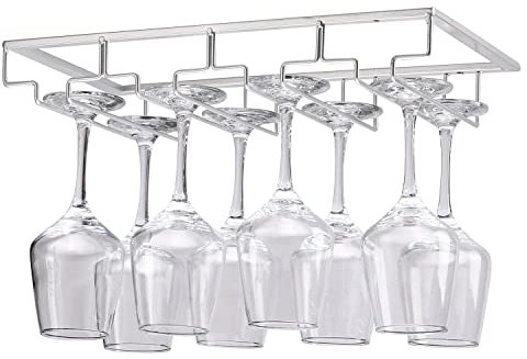 YunNasi Weinglashalter Gläserhalter aus Metall Gläserschiene Halter Unter Schrank mit Schrauben Weinglas Rack zum Aufhängen für Hausbar Küche Bar Pub Restaurant