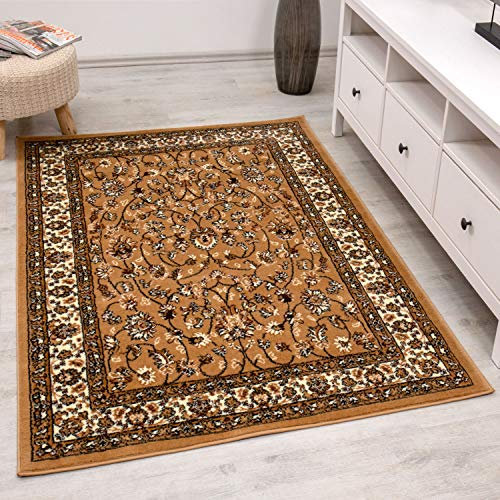 Teppich-Home Orient Orient Teppich klassisch gewebt mit Ornamenten und floralen Mustern, Farbe:Rot, Beige, Grau, Schwarz, Größe:240x340 cm B2430