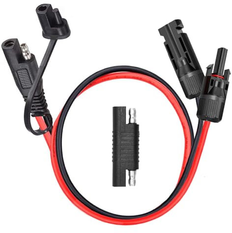 ZHOFONET Solarstecker auf SAE-Kabel,10AWG Solar zu SAE Adapter Sonnenkollektor Verbinder-Kits,mit 1 SAE-Polaritätsumkehr Adapter für Solargenerator tragbare Powerstation,60cm