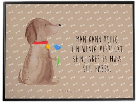Mr. & Mrs. Panda tischpad Hund Blume - Geschenk, Sprüche, Hunde, schreibtischunterlage, Haha, Schreibtisch Unterlagen, Hundebesitzer, Vierbeiner, schreibtischunterlagen, Schreibunterlage, tischauflage