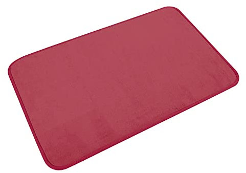 Douceur d'Intérieur, Tapis de Bain (45 x 75 cm) Vitamine Framboise, Microfibre