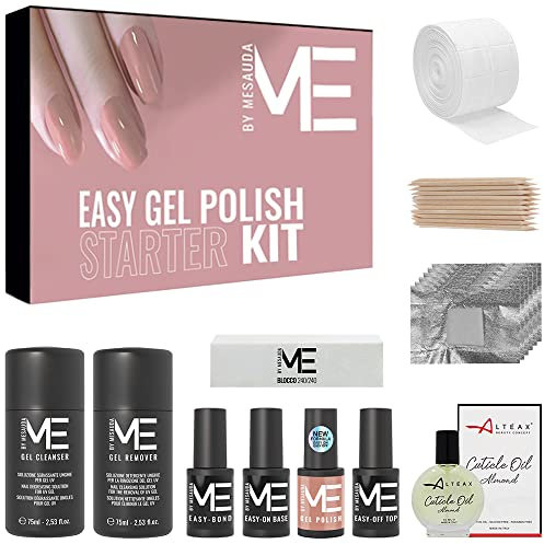 MESAUDA kit Semipermanente Unghie Starter Me Easy Gel Polish – NUDE EDITION - Kit Smalto Semipermanente Unghie 5ml New Formula + OMAGGIO Olio Cuticole ALTÉAX con Accessori e Istruzioni per l'Utilizzo