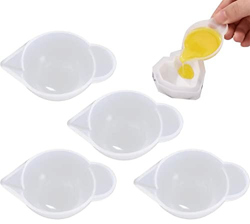 Lipfer 5pcs Tasses De Mélange en Silicone Bijoux Fabrication De Distribution Tasse Mini Mesurer Tasse De Moule De Moule Outils De Modulation De Couleur pour Le De Résine Époxy Artisanat