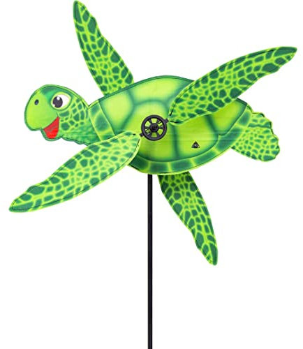 HQ Design Windspiration - Paddle Spinner, UV-beständige und wetterfeste Windspiel Deko für Garten, Terrasse und Balkon - Windrad inkl. Standstab (Sea Turtle)