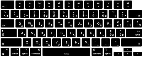 MiNGFi Silikon Italienisch Tastaturschutz für MacBook Pro/Max 14&16 M1-M4(A3185 A2485 A2780 A2991 A3403 A3186) Air 13,6&15,3 M2-M4(A3113 A3240 A2941 A3114 A3241) US/ANSI Tastaturlayout - Schwarz